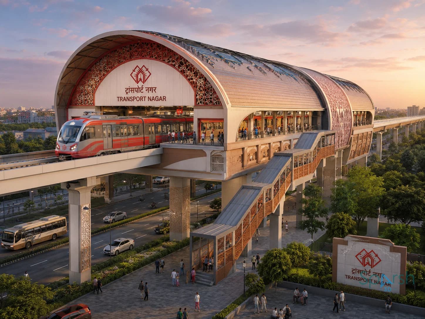 3D visualization of Lucknow Metro by Sparsh 3D Lucknow